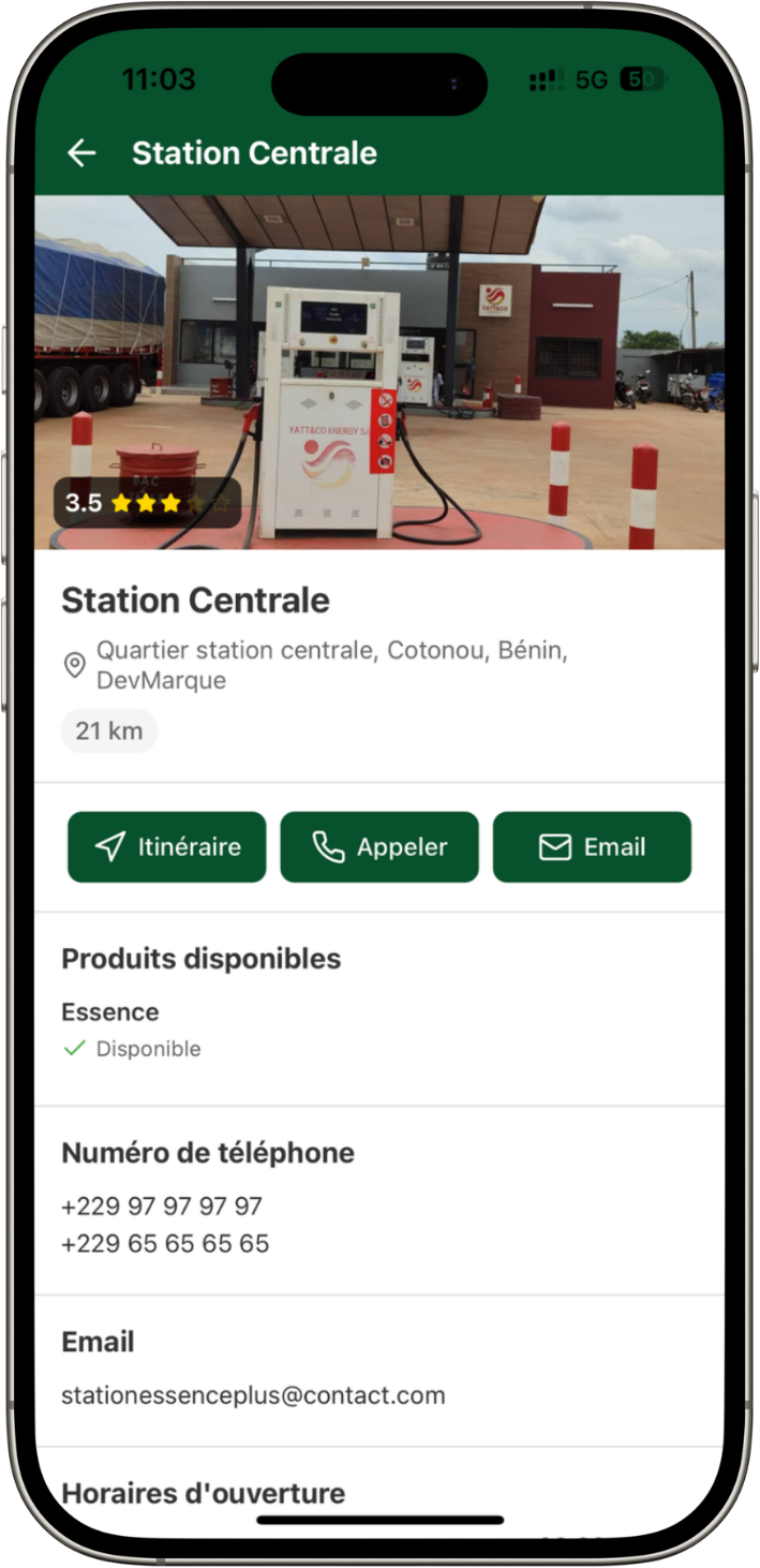 Détails de la station